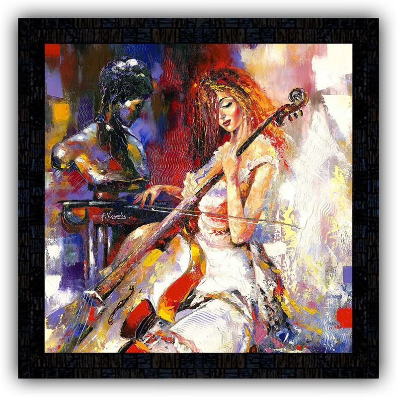 Poster N Frames framed poster of Modern Abstract art-8709 Digital Reprint 14 inch x 14 inch Painting  (With Frame)