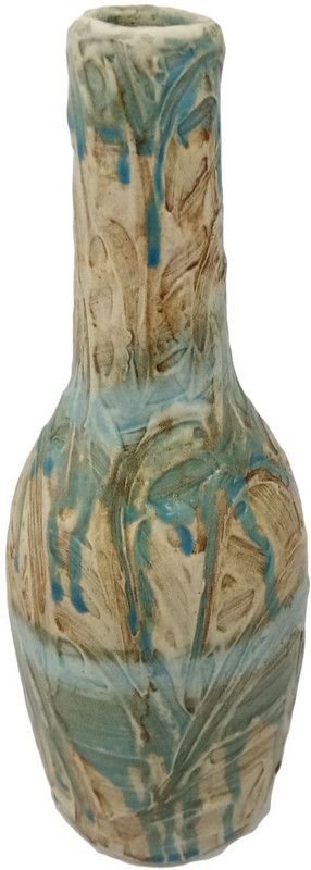 INDIA MEETS INDIA Handmade Ceramic Vase  (9 inch, Multicolor)