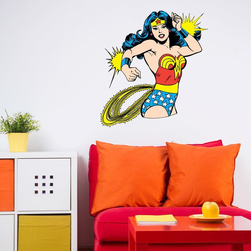 Spinn Decor Wall Decal DC Comics Wonder Woman 38 cm DC Comics Wonder Woman Wall Sticker Self Adhesive Sticker  (Pack of 1)