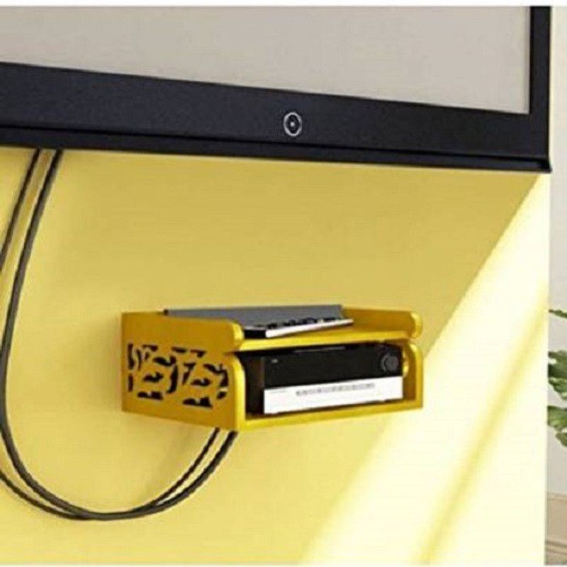 brand era black set top box stand Wooden Wall Shelf  (Number of Shelves - 1, Yellow)