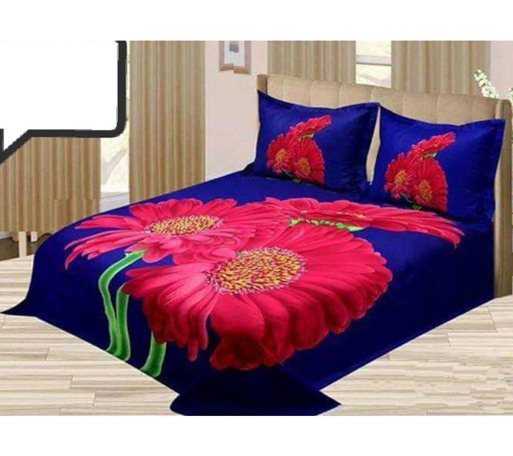 King Size Bedsheet with Two Pillow Cover - 7.5 X 8 Feet - Multicolor