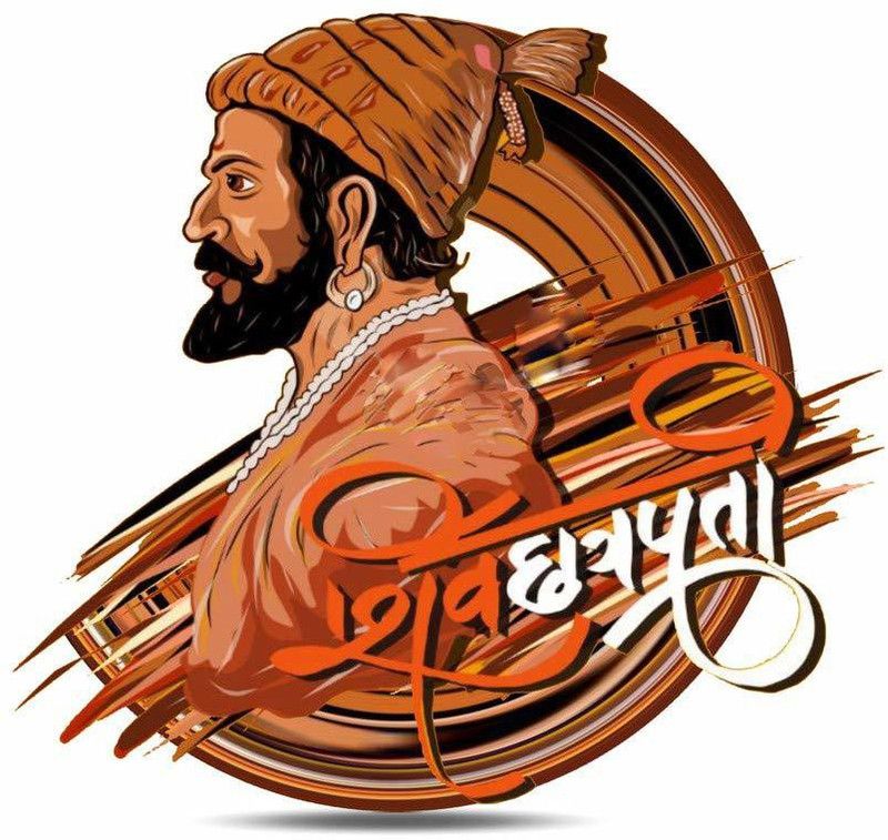 Decor hubb 55 cm Chatrapati Shivaji Wall Sticker 61 x 61 cm Self Adhesive Sticker  (Pack of 1)