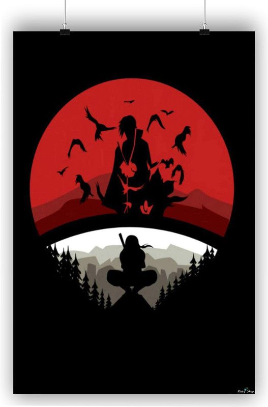 Uchiha Itachi Uchiha Sasuke for wall decoration Paper Print  (18 inch X 12 inch, Rolled)
