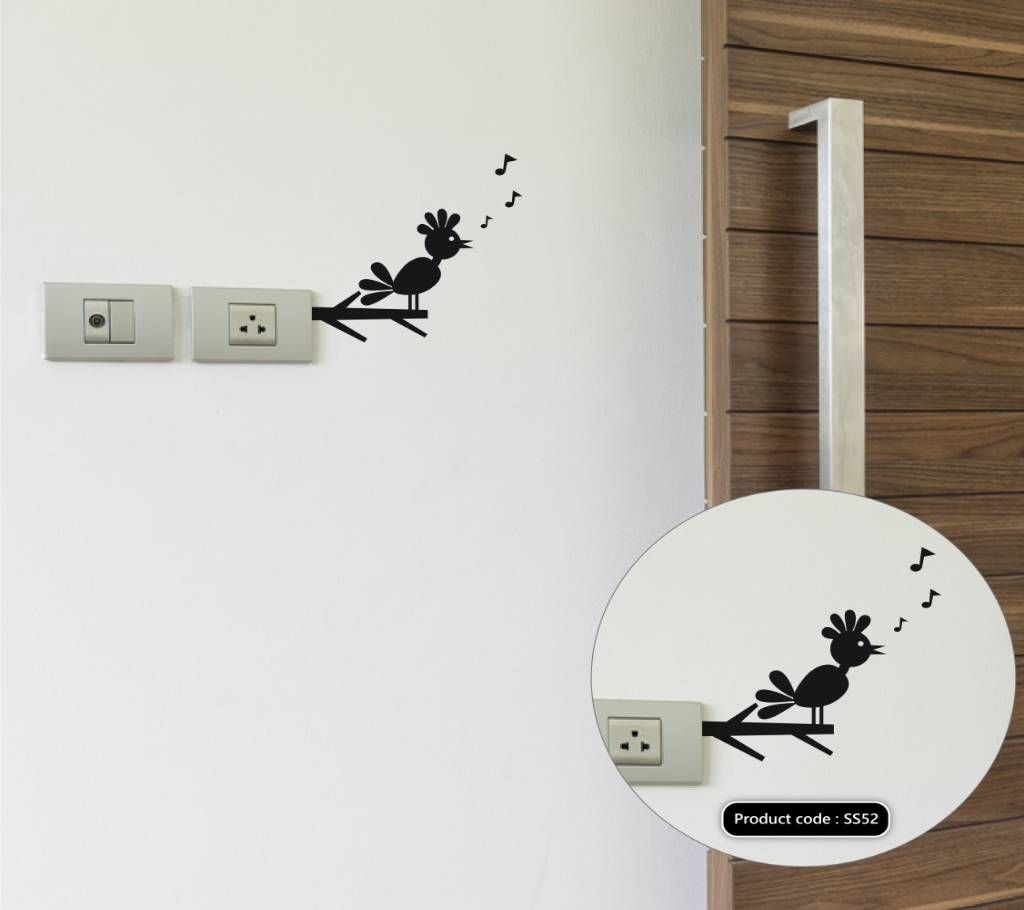 Bird singing Switch & Socket Vinyl decals removable Sticker