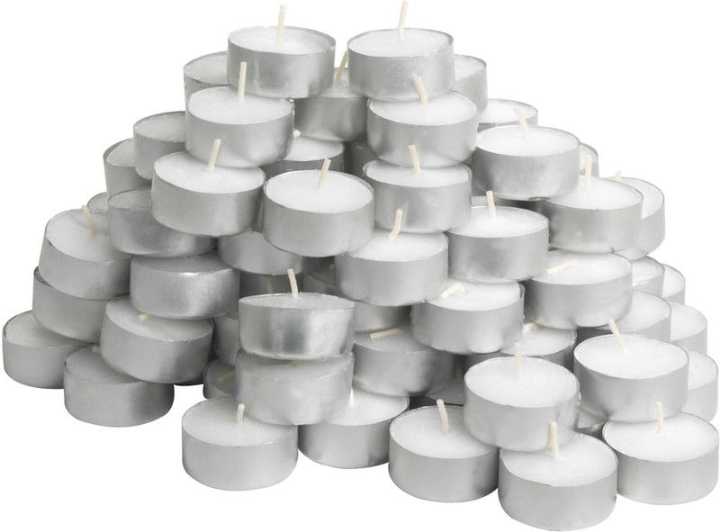 KRISHNA Tea Light Candle - (Pack of 50) Candle  (White, Pack of 50)