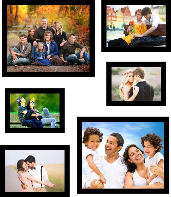 SWADESI STUFF MDF Personalized, Customized Gift Best Friends Reel Photo Collage gift for Friends, BFF with Frame, Birthday Gift,Anniversary Gift Wall  (Black, 6 Photo(s), 2 frame : 8x10 inch, 2 frame : 5x7 inch , 2 frame : 4x6 inch)
