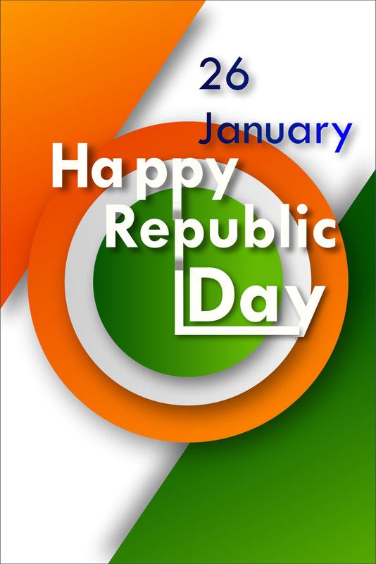 Happy Republic Day 26 January Sun Board Poster Size 12×18 Poster Multicolor Paper Print  (18 inch X 12 inch)