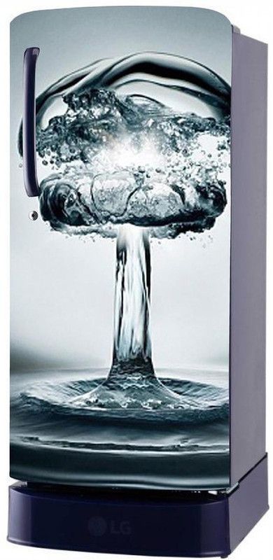 Psychedelic Collection 58 cm Abstract 3D Falling Water Drop Adhesive Sticker Fridge wrap Sticker Self Adhesive Sticker  (Pack of 1)