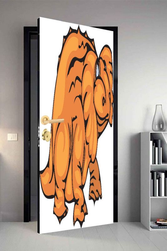 QTH 213 cm Line Art Dor-1155 Design Door Sticker Self Adhesive Sticker  (Pack of 1)