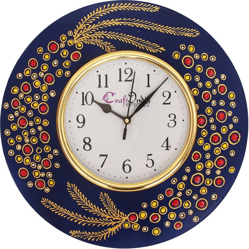 eCraftIndia Analog 30.5 cm X 30.5 cm Wall Clock  (Multicolor, With Glass, Standard)