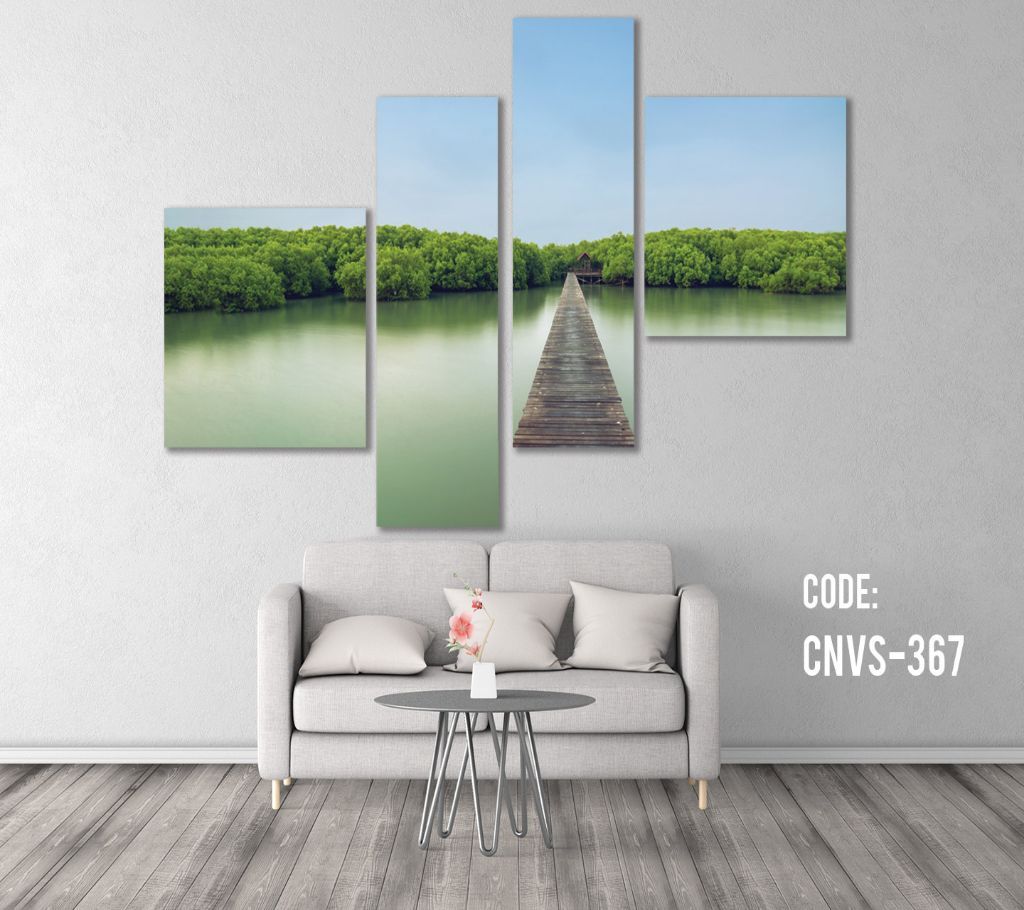 CNVS-367 Wooden Bridge Wall Canvas Art Prints 60 inch x 36 inch