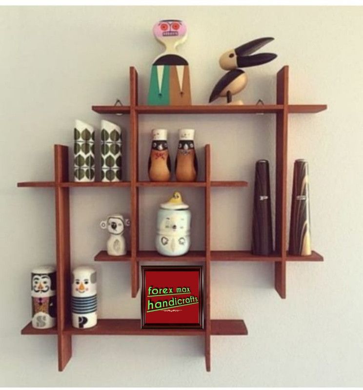 forex max handicrafts wall shelf MDF (Medium Density Fiber) Wall Shelf  (Number of Shelves - 4, Brown)