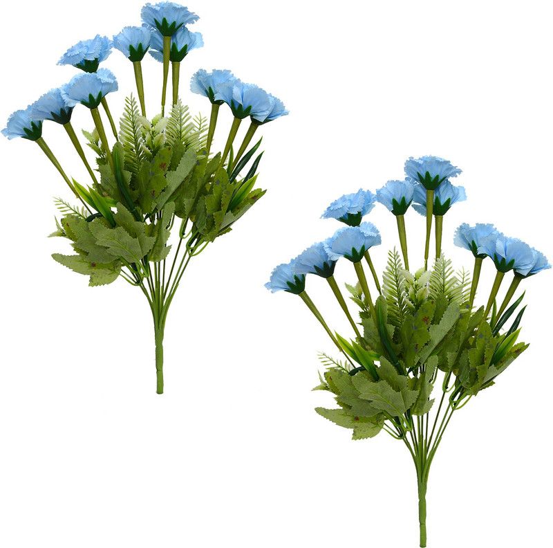 fancymart Artificial flower carnation bunch set of 2 without pot Multicolor Carnations Artificial Flower  (15.75 inch, Pack of 2, Flower Bunch)
