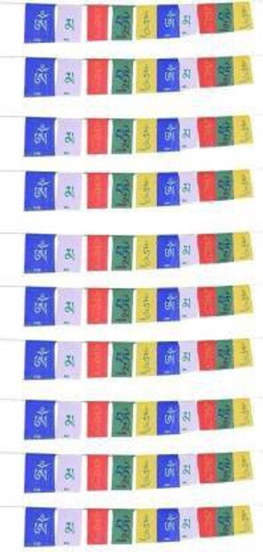SEGGO Prayer Flags for Home ,Bike and Cars Rectangle Car Window Flag Flag  (Cotton)