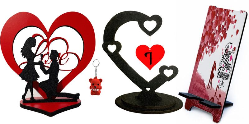 NAWEMA I Letter Showpiece Decorative Showpiece - 12.5 cm  (Wood, Red)