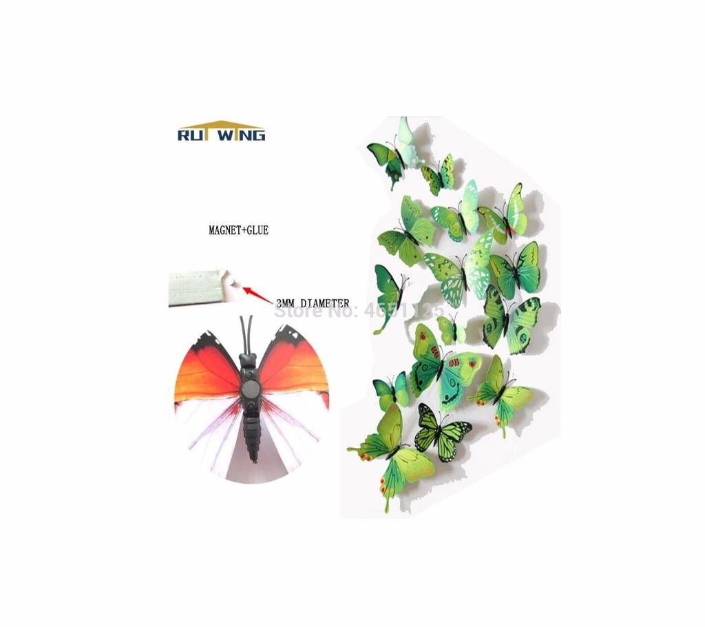 3D Megnatic Butterfly waterproof Wall sticker outdoor Decoration room wall art kitchen bedroom