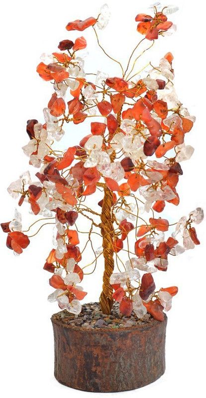 kriti CREATIONS Gem Stone Tree Decorative Showpiece - 20 cm  (Stone, Multicolor)