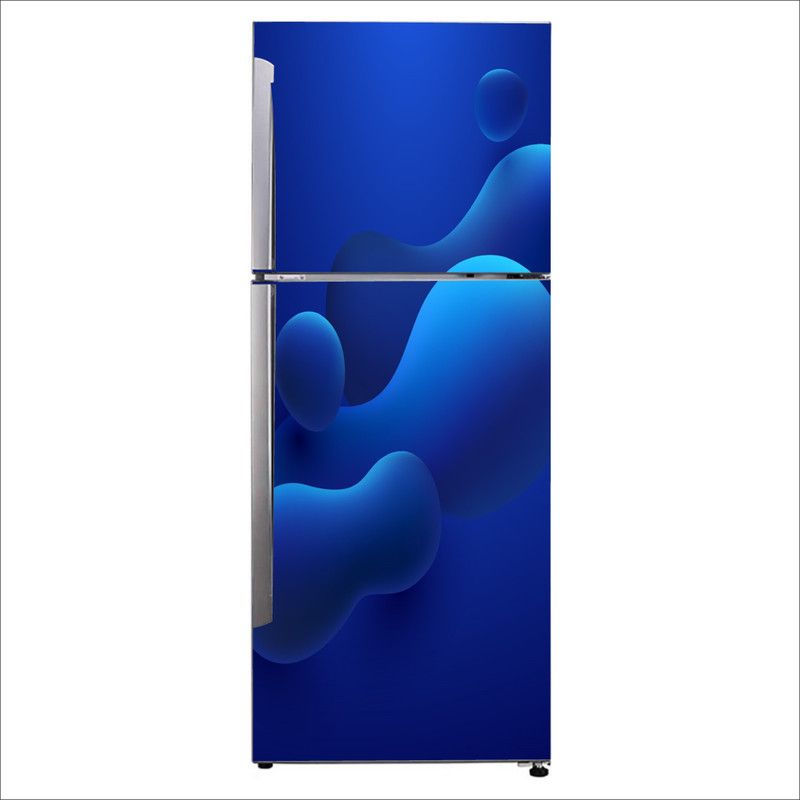 Crown Decals 60 cm Decorative abstract blue shape water wave design Self Adhesive Sticker  (Pack of 1)