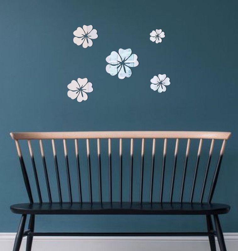 Aalam Designs 15.24 cm decorative beautiful flowers acrylic sticker Self Adhesive Sticker  (Pack of 1)
