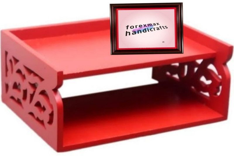 FOREXMAX HANDICRAFTS setup box MDF (Medium Density Fiber) Wall Shelf  (Number of Shelves - 2, Red)