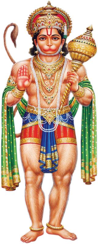 Jump up 45 cm Bajrang bali, Wall sticker Self Adhesive Sticker  (Pack of 1)
