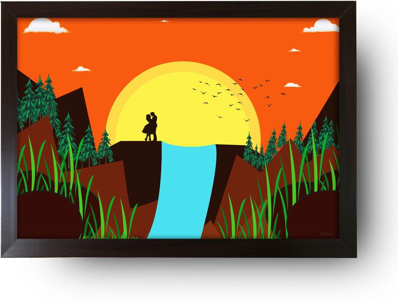 rawnbrokar 'NATURAL LOVE' Iuustration Digital Reprint 12 inch x 8 inch Painting  (With Frame)