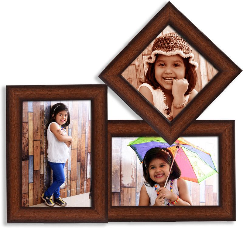 AJANTA ROYAL Polymer Personalized, Customized Gift Best Friends Reel Photo Collage gift for Friends, BFF with Frame, Birthday Gift,Anniversary Gift Table  (Brown, 3 Photo(s), 2 - 4"x6" and 1 - 4"x4")