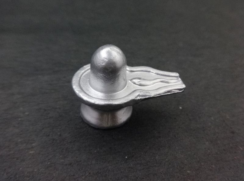 SBBCO 142 grams Pure Mercury Parad Shivling Decorative Showpiece - 3.5 cm  (Silver Plated, Grey)