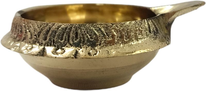 Hokista Oil, Ghee Diya Diwali Diya / kuber diya for Home or Temple Brass Table Diya  (Height: 0.8 inch)