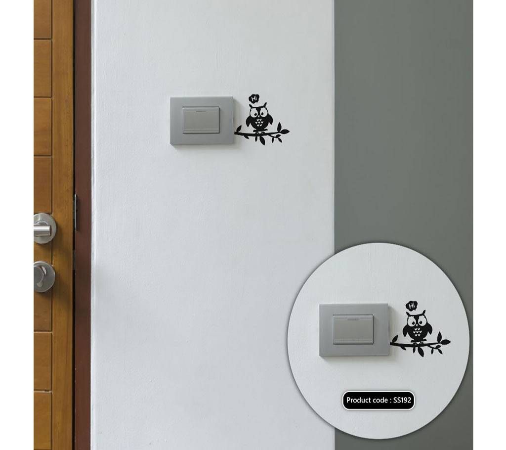 Owl On Tree Switch & Socket Vinyl Decals Removable Wall Sticker - DDecorator