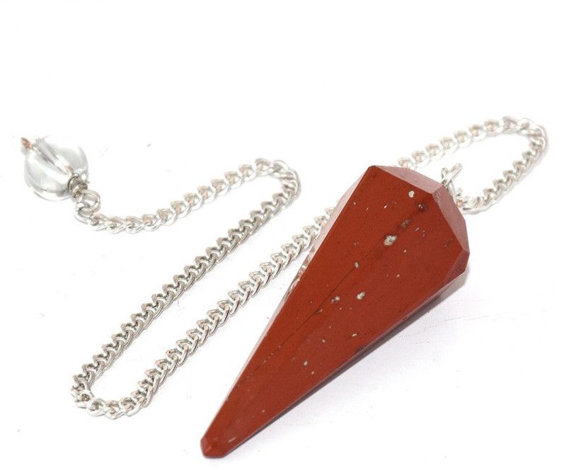 RESHAMM LIFE CARE Red Jasper Dowser Pendulum Natural Crystal Stone for Meditation & Reiki Healing, Decorative Showpiece - 4 cm  (Crystal, Stone, Red)