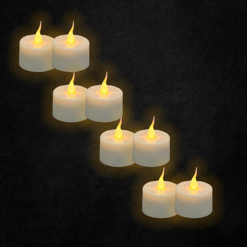 ARVANA LED Candle Tealight Diya Decorative Lights for Home Wall Lighting Decoration Candle  (White, Pack of 12)