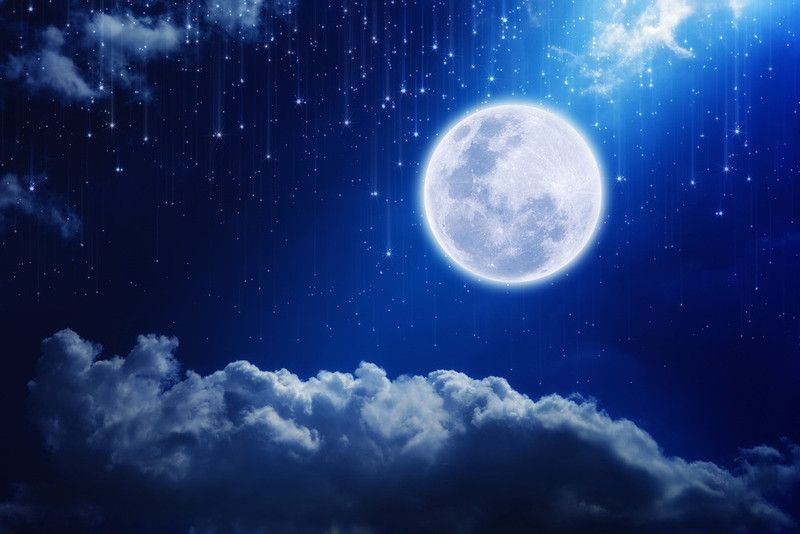 KD full moon white new Sticker Poster|Night Moon poster|Nature Poster|size:12x18 inch Paper Print  (18 inch X 12 inch, Rolled)