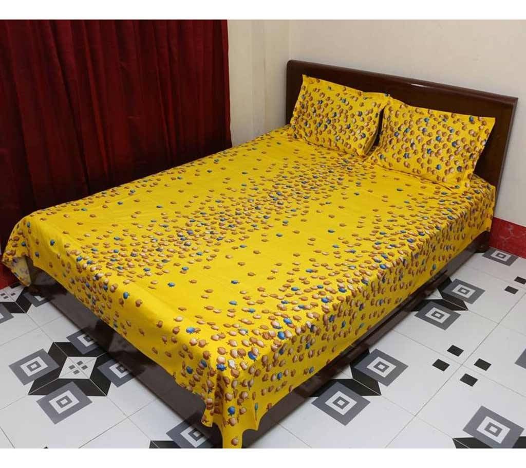 double size cotton twill bed sheet set- 3 pieces 