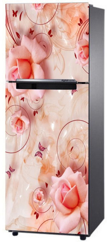 Sticker Hub 160 cm Beautiful Rose of Fridge Self Adhesive Sticker (Pack of 1) Self Adhesive Sticker  (Pack of 1)