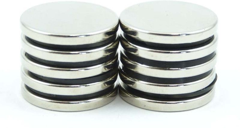 ART IFACT 10 Pieces of 25mm x 3mm Neodymium Magnets - N52 Disc / Cylindrical magnets - Rare Earth NdfeB Fridge Magnet, Multipurpose Office Magnets, Magnetic Paper Holder Pack of 10  (Silver)