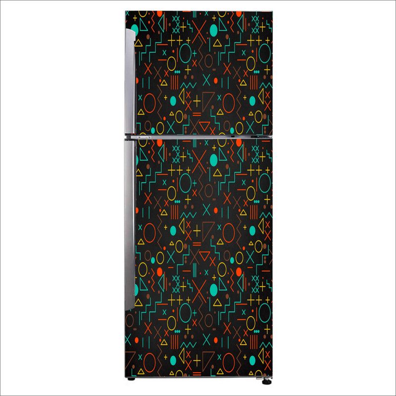 Advait Designs 60 cm Advait Designs Decorative geometric shapes pattern Extra Large Fridge Sticker Self Adhesive Sticker  (Pack of 1)