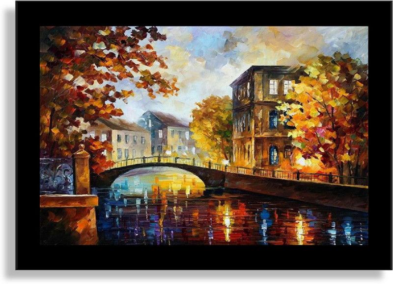 Via del Corso Exotic Deer framed painting 18 x 12 inch Digital Reprint 12 inch x 18 inch Painting  (With Frame)