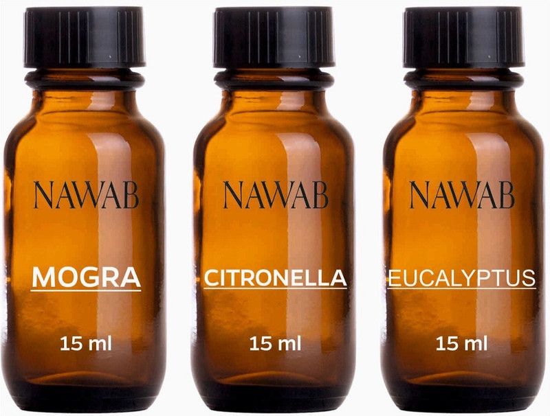 NAWAB essential aroma Diffuser oil(Mogra,Citronella,Eucalyptus-15ml each) Aroma Oil  (3 x 15 ml)