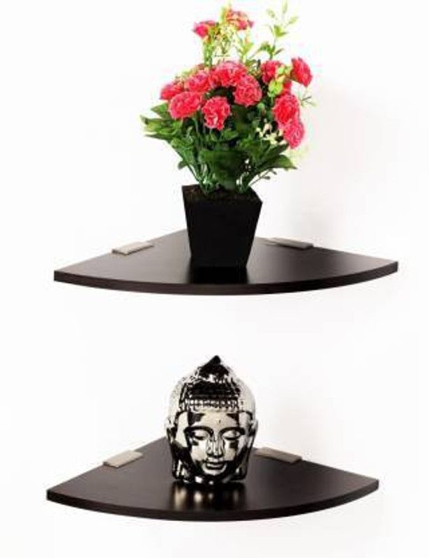ANB Enterprises Wall shelf Corner shelves MDF ,Wall hanging ,floating ,mounted , decorative home For :- living room and bedroom ,& office ,(Brown) color MDF (Medium Density Fiber) Wall Shelf  (Number of Shelves - 2, Brown)