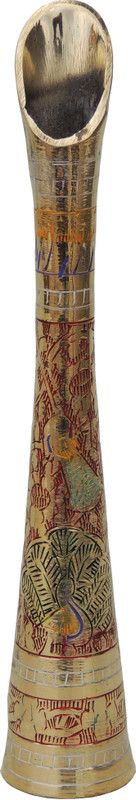 Brass Gift Center Flower Vase Brass Vase  (9.6 inch, Multicolor)