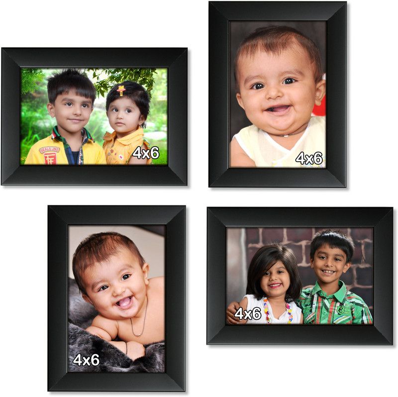 AJANTA ROYAL Glass Personalized, Customized Gift Best Friends Reel Photo Collage gift for Friends, BFF with Frame, Birthday Gift,Anniversary Gift Wall  (Black, 4 Photo(s), 4 - 4"x6" inch)