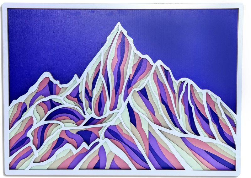 ERIZONE Wooden Stretched Frame, MDF Mountain Wall Frame, hanging Wall Decorative Frames  (Multicolor)