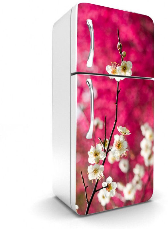 PRIME HOME DECOR 60 cm Decorative BeautifulFlowers Fridge Sticker (Multicolor PVC Vinyl) Self Adhesive Sticker  (Pack of 1)