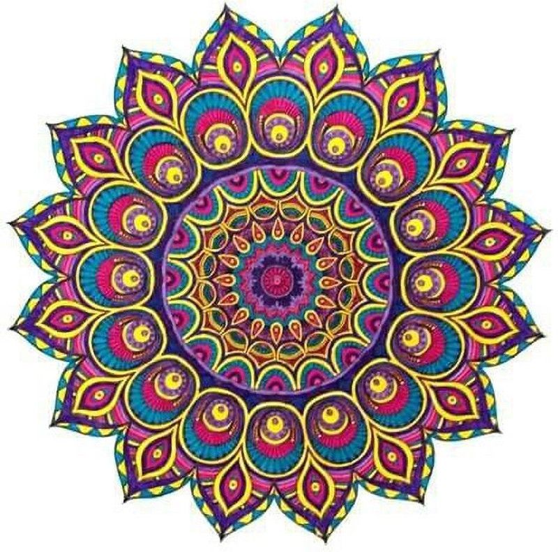 Adfuel 38.1 cm APM_RANGOLI_M2 Self Adhesive Sticker  (Pack of 1)