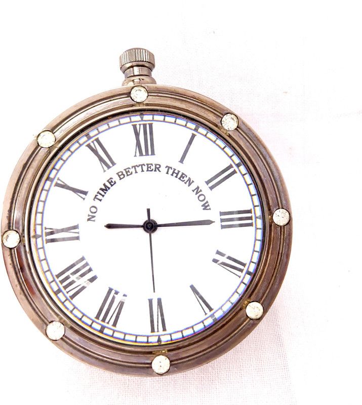 k.v handicrafts Analog Black Nickle Clock