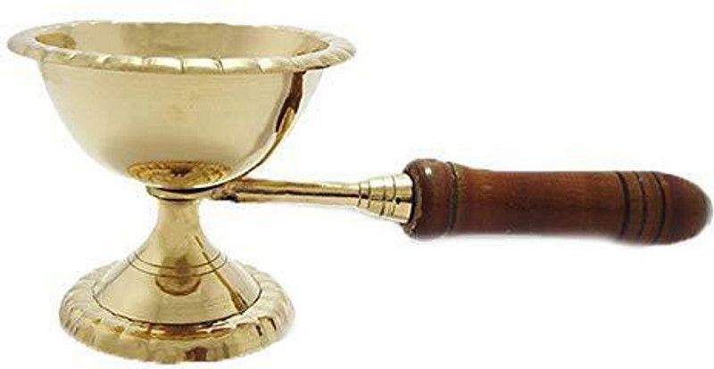 SHRI ANAND Pure Brass Dhooni /dhuni diya for pooja Aarti Akhand table diya set of 1 Brass Table Diya  (Height: 6 inch)