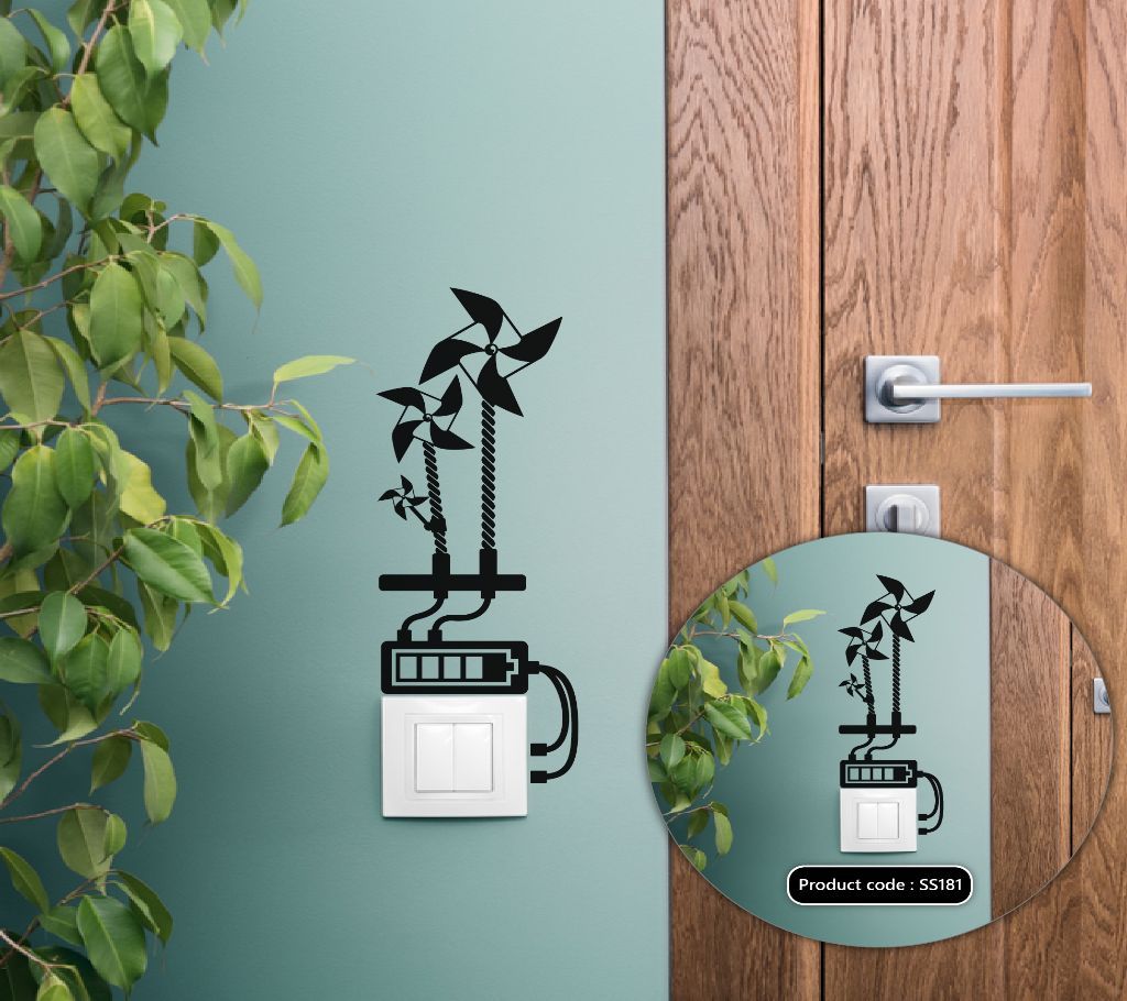 Eco - Friendly Windmills Switch & Socket Vinyl Decals Removable High Quality Wall Sticker - DDecorator