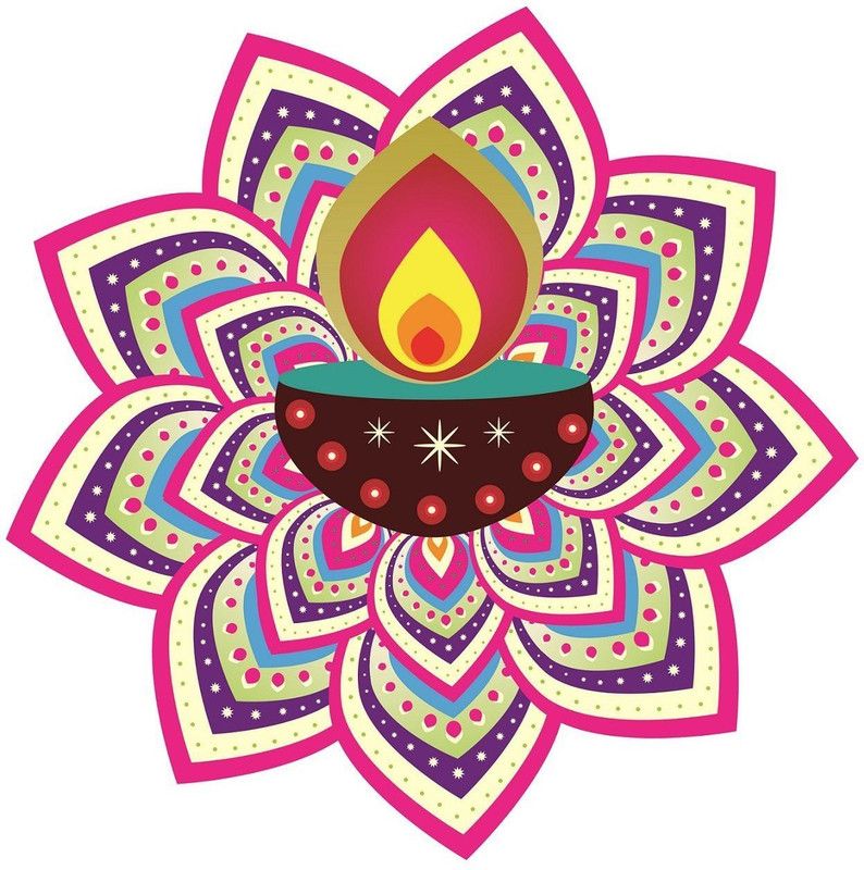 Asmi Collections 60 cm Peacock Feathers and Diya Rangoli Removable Sticker  (Pack of 1)