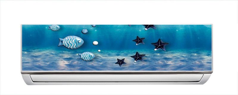 MH Decor 90 cm Ocean Fishes Embosed Self Adhesive Sticker  (Pack of 1)